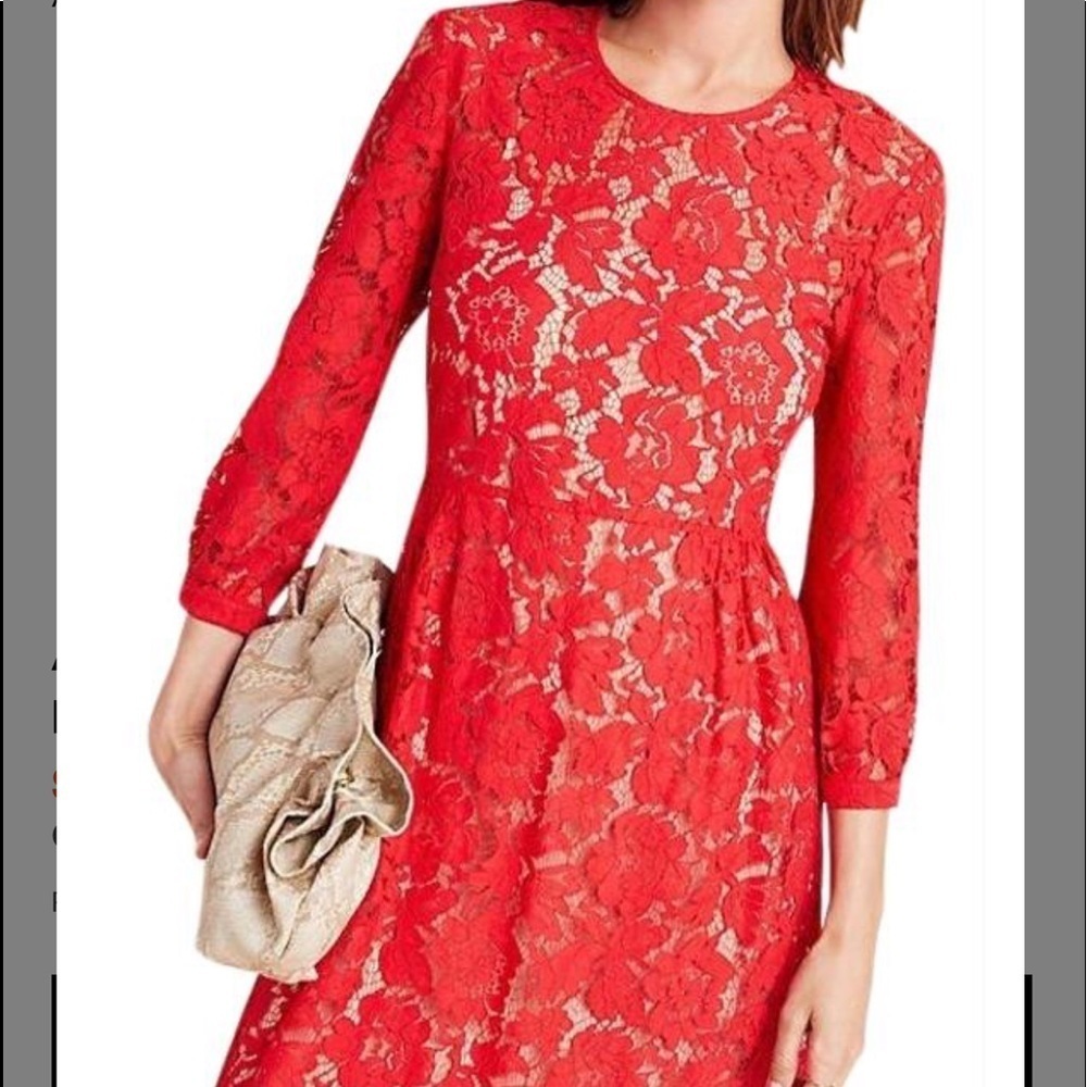 Mare Mare By Anthropologie Persephone red lace mini dress